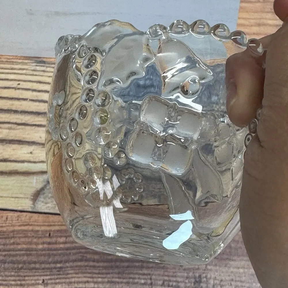 Set‎ of 2 Mikasa Crystal Frosted Clear Christmas Fiesta Votive Candle Holders